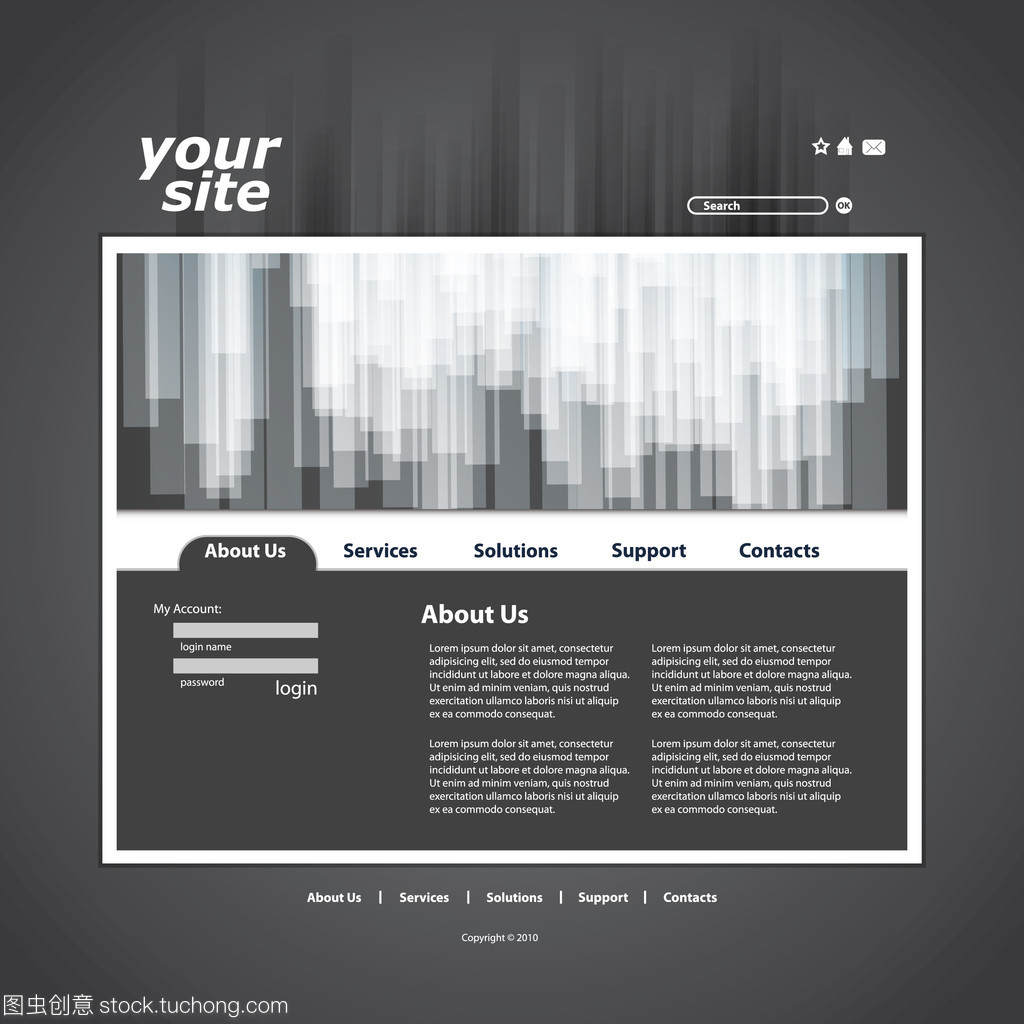 抽象商業網站設計模板 矢量化與網頁設計的完美融合
